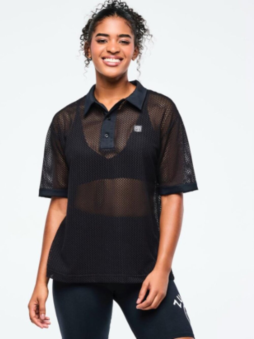 Zumba Basic Oversized Mesh Polo